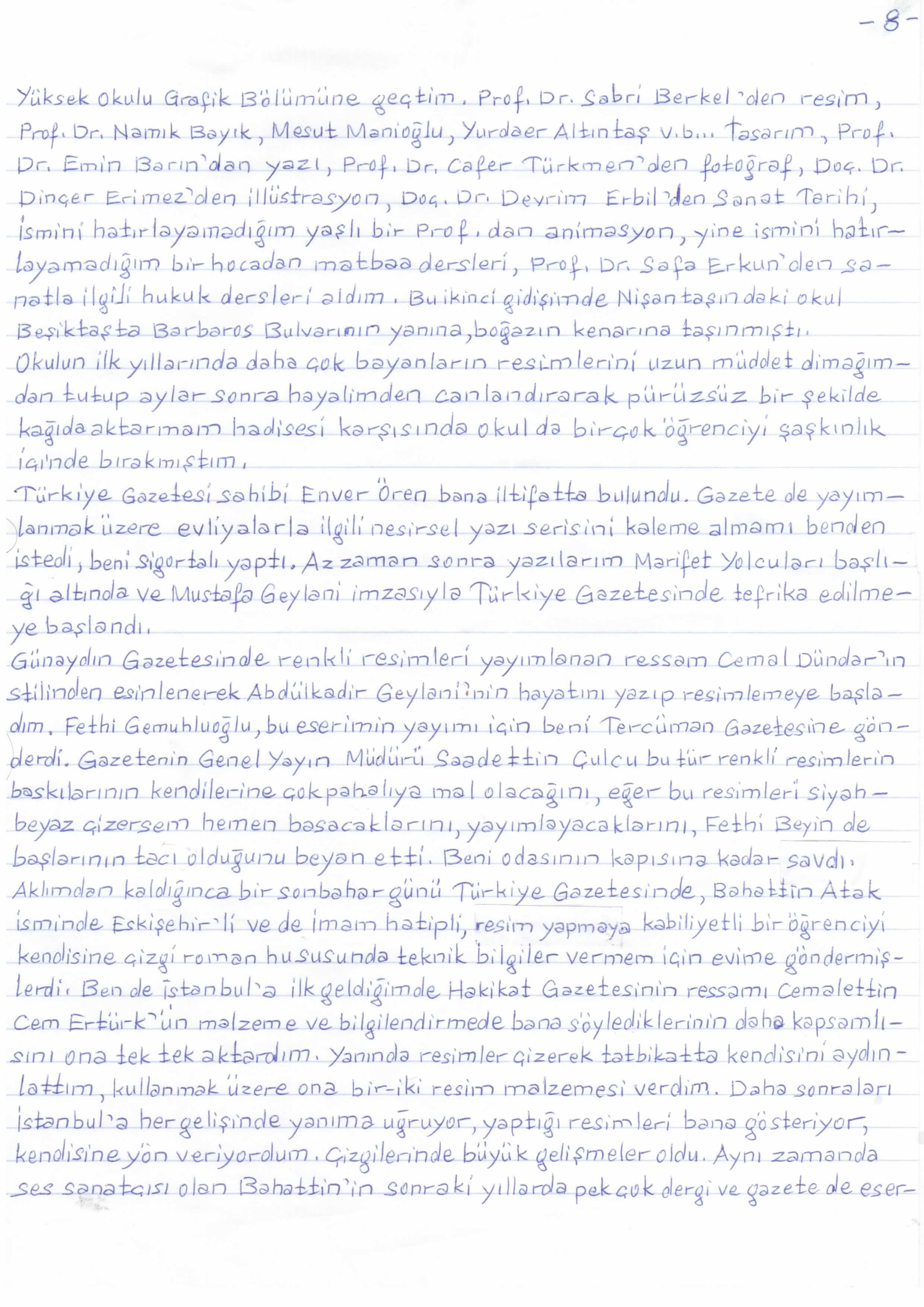 Mustafa Düzleme El Yazısı İle Hayatı 8